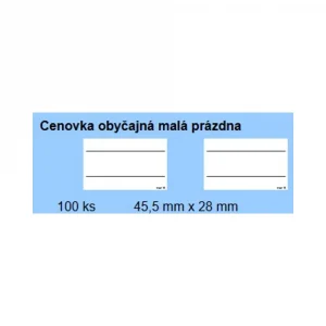 Cenovka 01/obyčajná malá prázdna/100ks