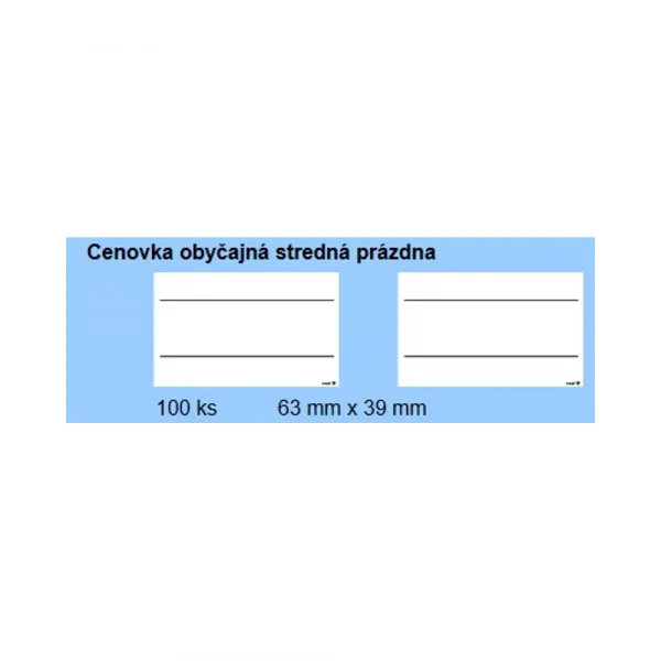 Cenovka 02/obyčajná stredná prázdna/100ks