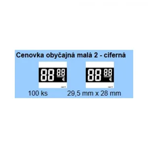 Cenovka 12/obyčajná malá 2-ciferná/100ks