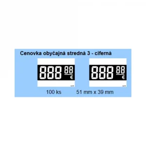 Cenovka 23/obyčajná stredná 3-ciferná/100ks