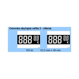 Cenovka 33/obyčajná veľka 3-ciferná/100ks