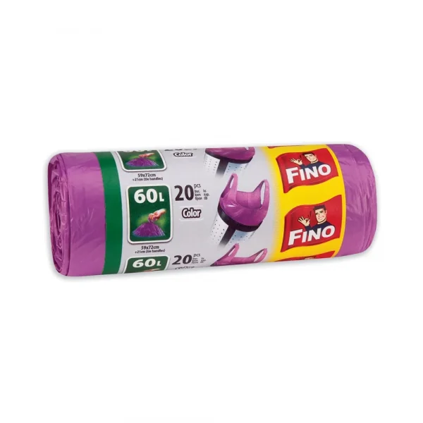 Rolo vrece FINO HDPE 60l/20ks 59x72 fialové